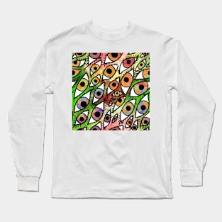 Trippy Galaxy Rainbow Swirl Eyes Creamsicle 70s Daydream Long Sleeve T-Shirt